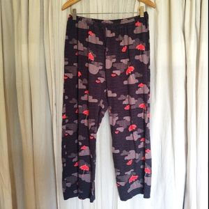 Rainy day pajama pants with umbrellas